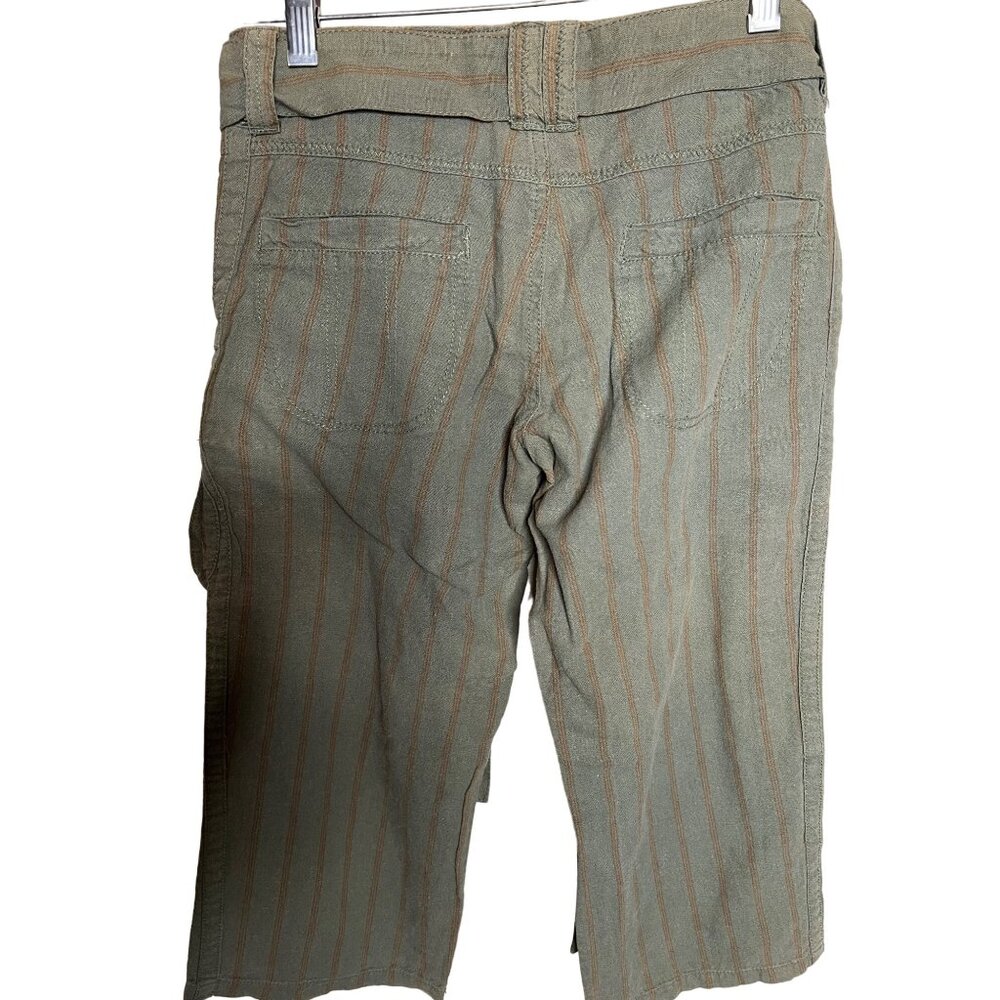 Ci Sono Women’s capris green orange cargo linen summer - Picture 6 of 10